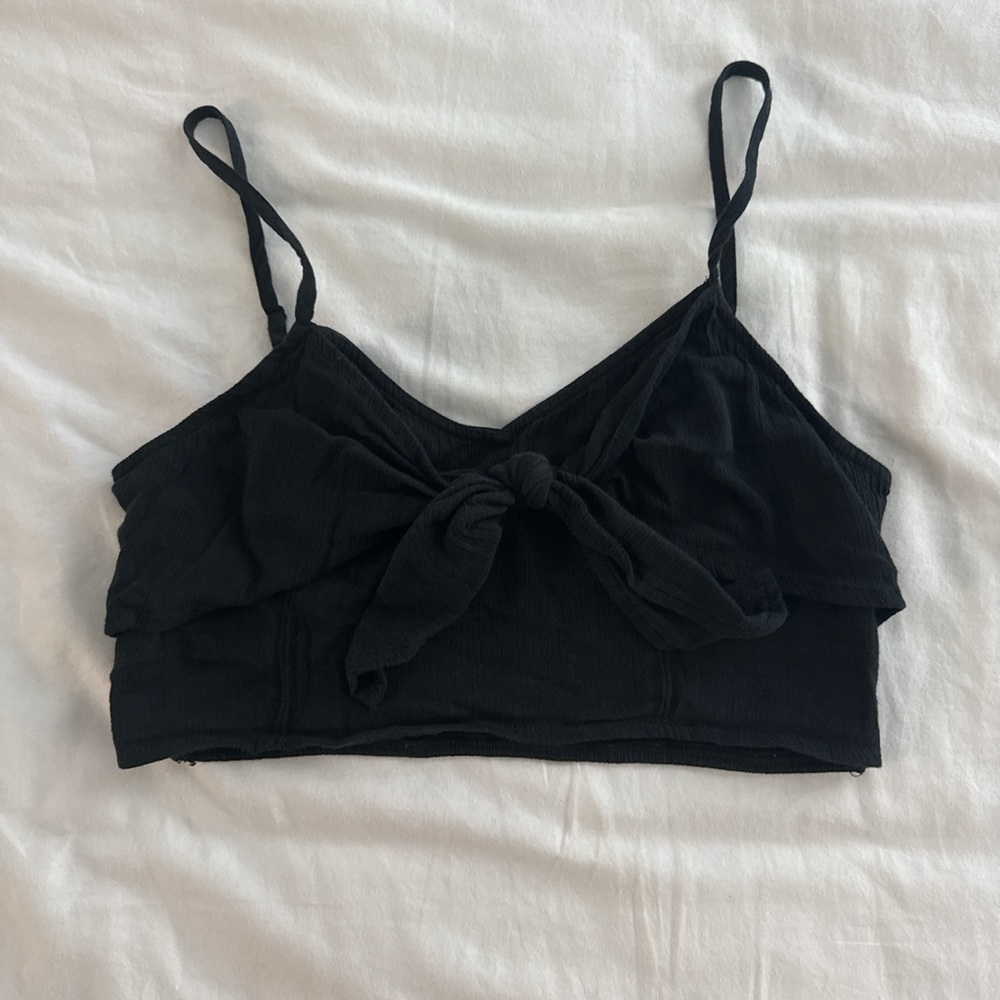 Black Women's Tie-Front Top